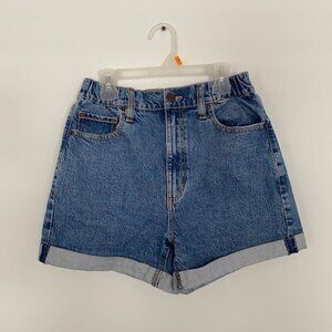 Garage High Waisted Medium Wash Jean Shorts